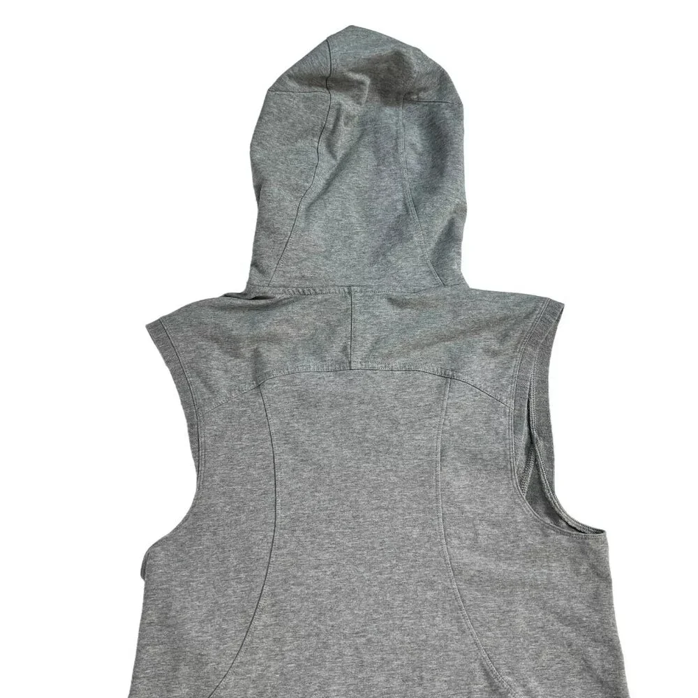 Lululemon Womens Light Gray Pocket Sleeveless Running Pullover Hoodie Size 4 - Picture 4 of 12